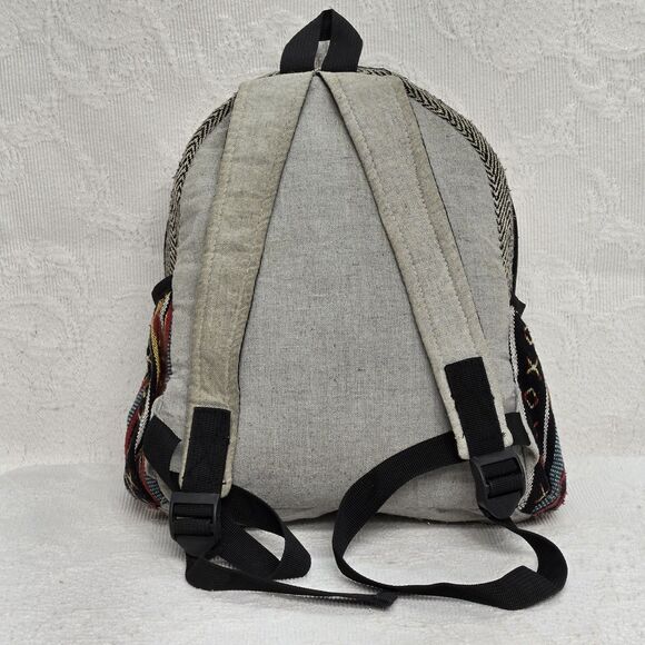 Himalayan Hemp Rainbow Mushroom Mini Backpack Canvas Embroidered Psychedelic - Picture 3 of 12